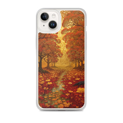 Wald im Herbst und kleiner Bach - iPhone Schutzhülle (durchsichtig) camping xxx iPhone 14 Plus