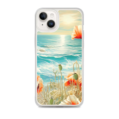 Blumen, Meer und Sonne - Malerei - iPhone Schutzhülle (durchsichtig) camping xxx iPhone 14 Plus