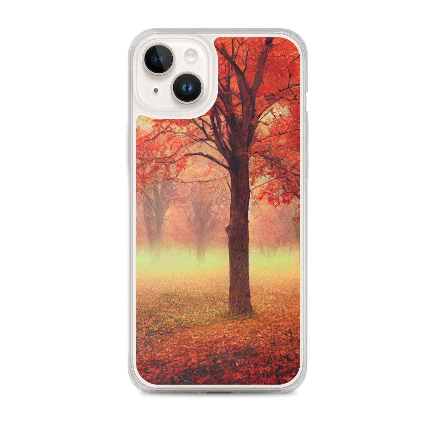 Wald im Herbst - Rote Herbstblätter - iPhone Schutzhülle (durchsichtig) camping xxx iPhone 14 Plus