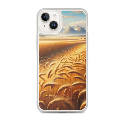 Ölgemälde eines bayerischen Weizenfeldes, endlose goldene Halme (TR) - iPhone Schutzhülle (durchsichtig) xxx yyy zzz iPhone 14 Plus