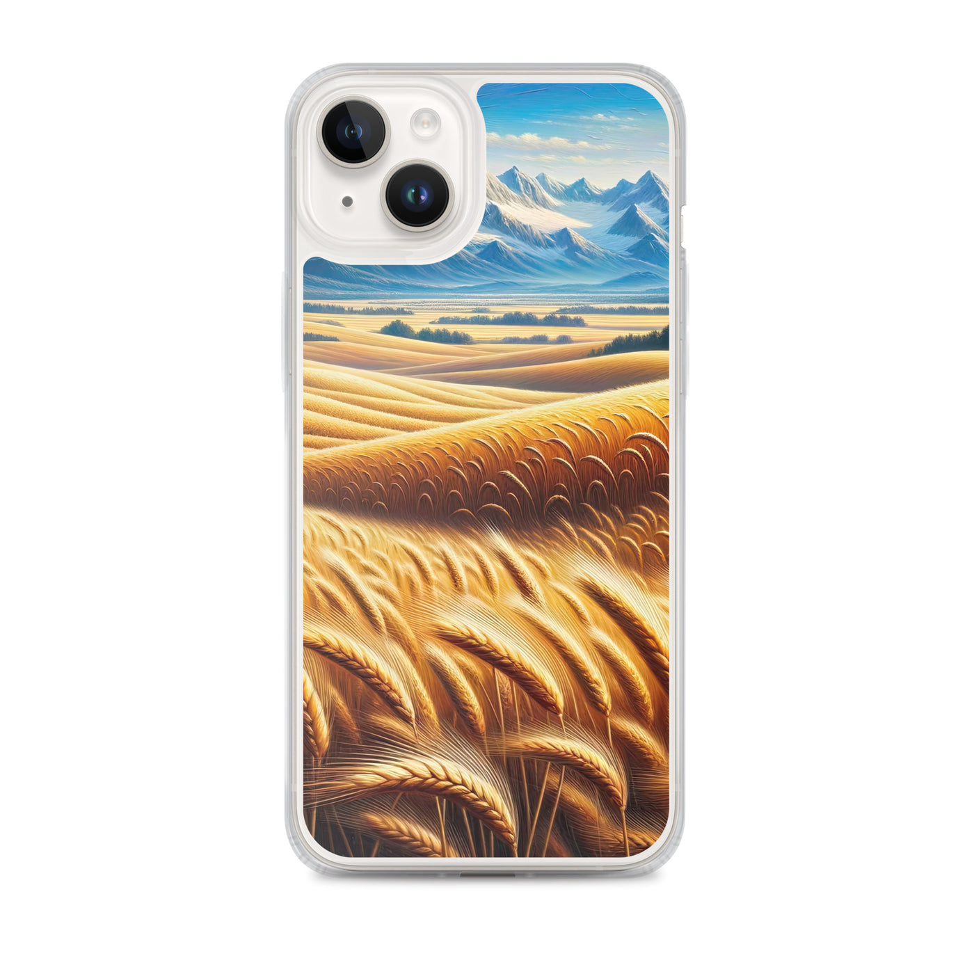 Ölgemälde eines weiten bayerischen Weizenfeldes, golden im Wind (TR) - iPhone Schutzhülle (durchsichtig) xxx yyy zzz iPhone 14 Plus