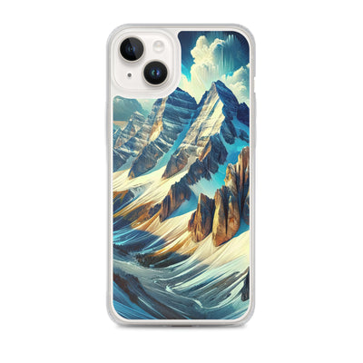 Majestätische Alpen in zufällig ausgewähltem Kunststil - iPhone Schutzhülle (durchsichtig) berge xxx yyy zzz iPhone 14 Plus