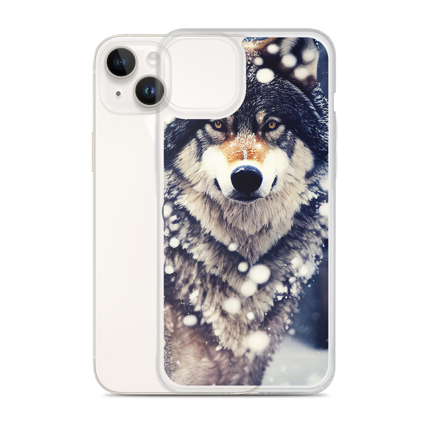 Wolf im Schnee - Episches Foto - iPhone Schutzhülle (durchsichtig) camping xxx