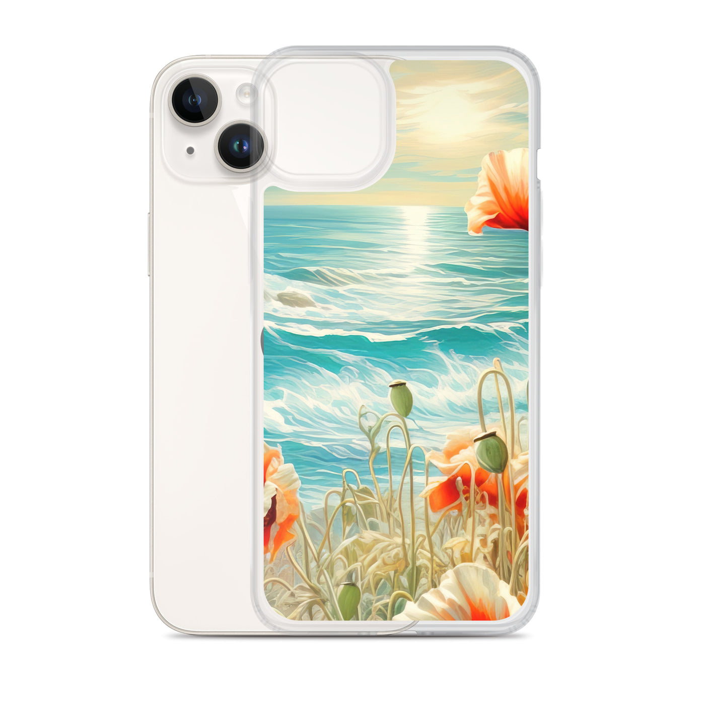 Blumen, Meer und Sonne - Malerei - iPhone Schutzhülle (durchsichtig) camping xxx
