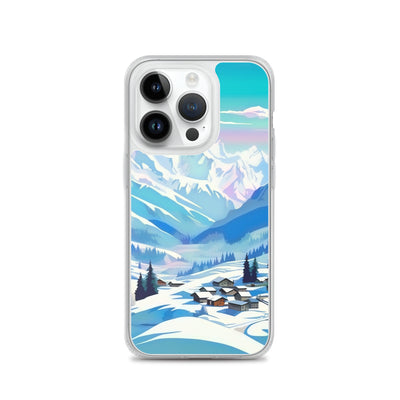 Berge und Schnee - Landschaft - iPhone Schutzhülle (durchsichtig) ski xxx iPhone 14 Pro