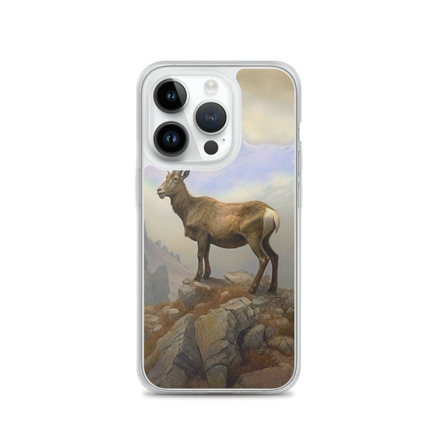 Steinbock am Berg - Wunderschöne Malerei - iPhone Schutzhülle (durchsichtig) berge xxx iPhone 14 Pro