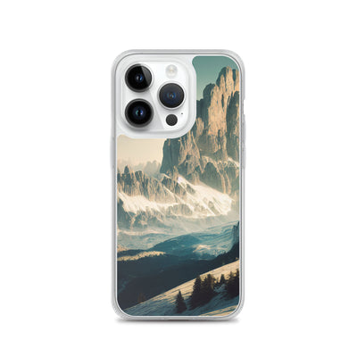 Dolomiten - Landschaftsmalerei - iPhone Schutzhülle (durchsichtig) berge xxx iPhone 14 Pro