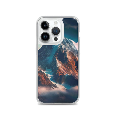 Berge und Nebel - iPhone Schutzhülle (durchsichtig) berge xxx iPhone 14 Pro