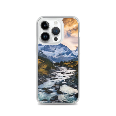 Berge und steiniger Bach - Epische Stimmung - iPhone Schutzhülle (durchsichtig) berge xxx iPhone 14 Pro