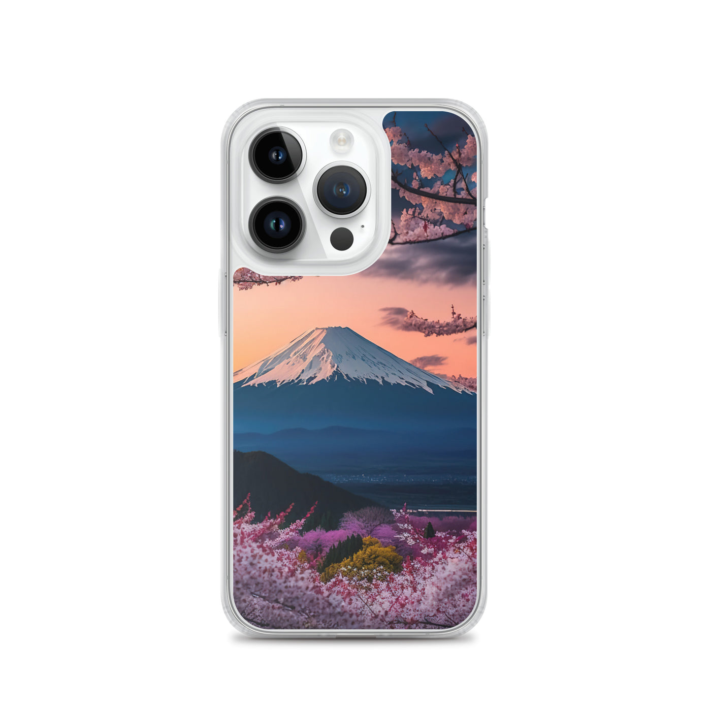 Berg - Pinke Bäume und Blumen - iPhone Schutzhülle (durchsichtig) berge xxx iPhone 14 Pro