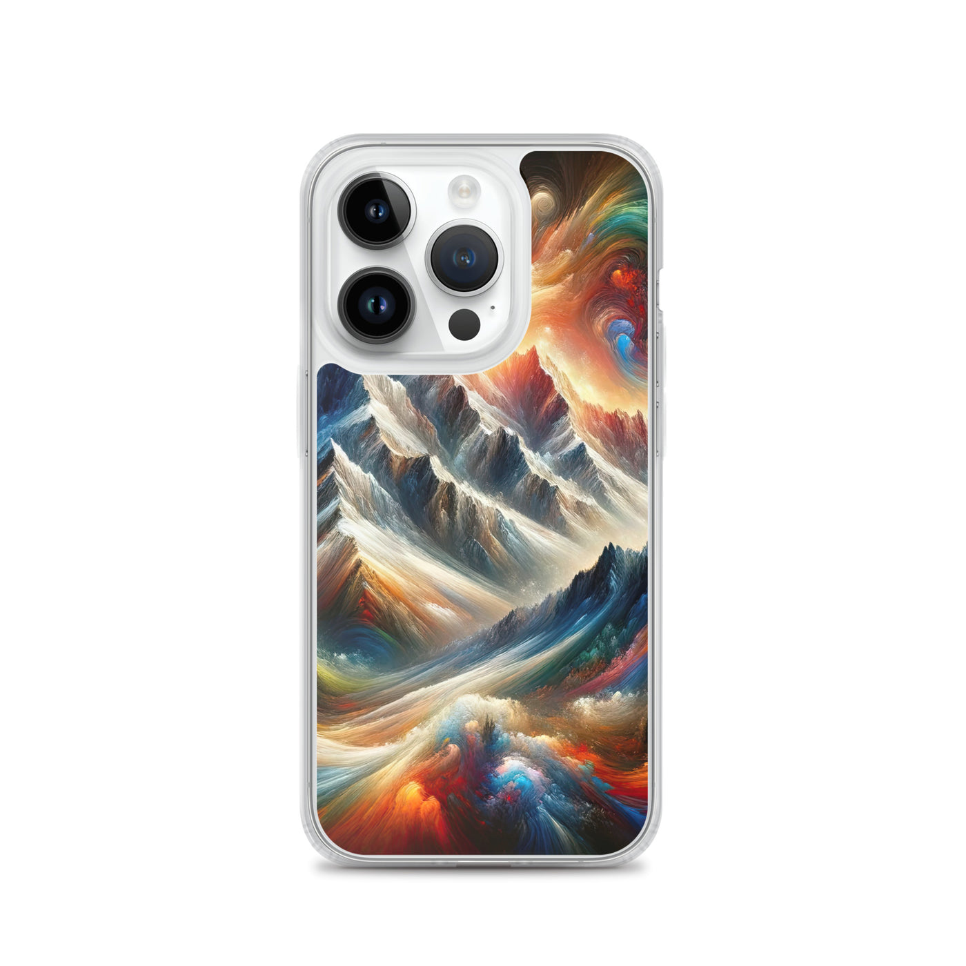 Expressionistische Alpen, Berge: Gemälde mit Farbexplosion - iPhone Schutzhülle (durchsichtig) berge xxx yyy zzz iPhone 14 Pro