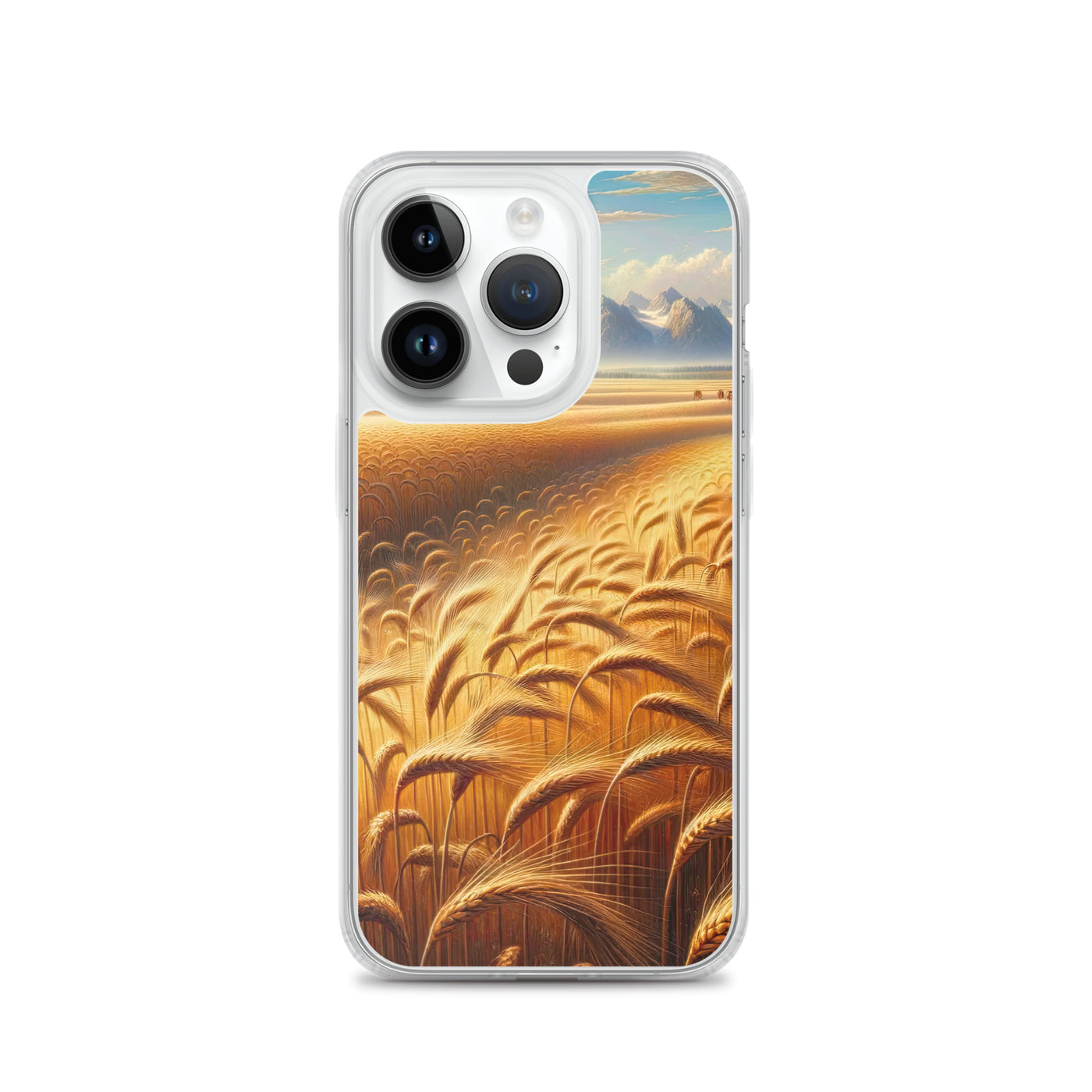 Ölgemälde eines bayerischen Weizenfeldes, endlose goldene Halme (TR) - iPhone Schutzhülle (durchsichtig) xxx yyy zzz iPhone 14 Pro