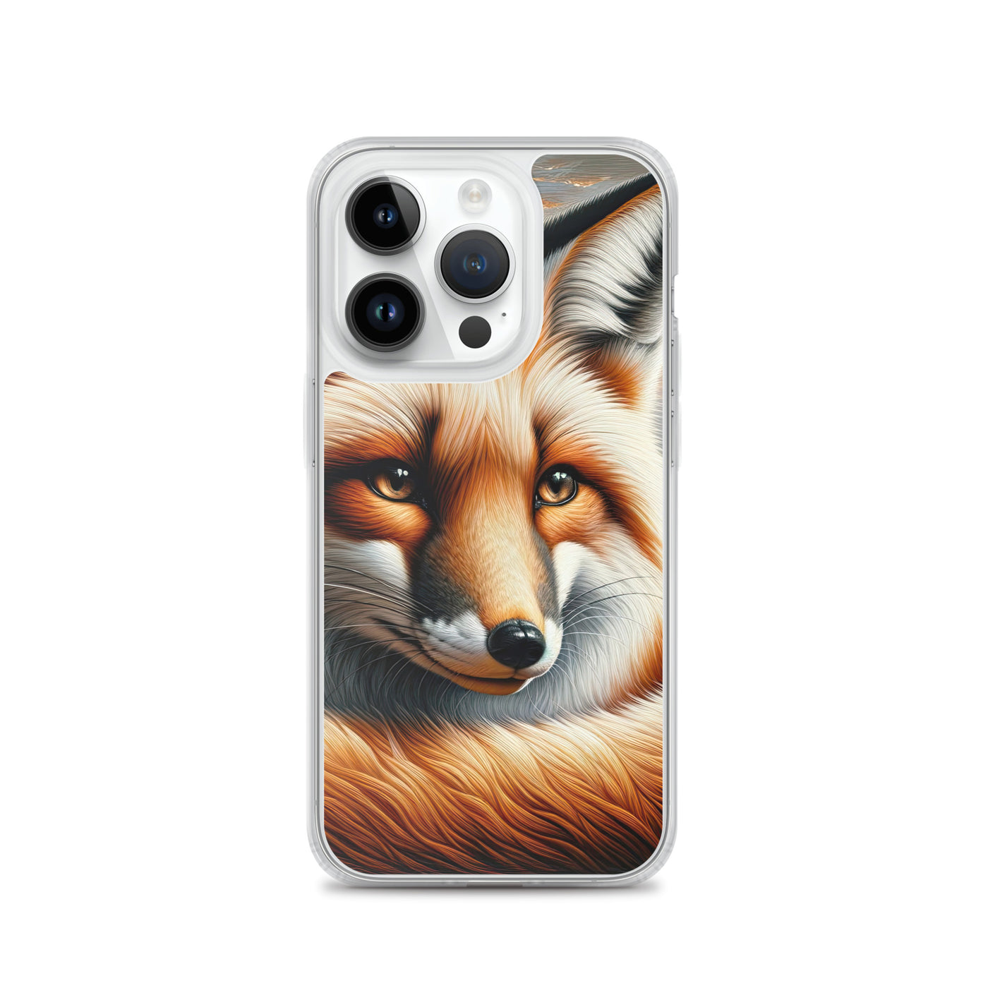 Ölgemälde eines nachdenklichen Fuchses mit weisem Blick - iPhone Schutzhülle (durchsichtig) camping xxx yyy zzz iPhone 14 Pro