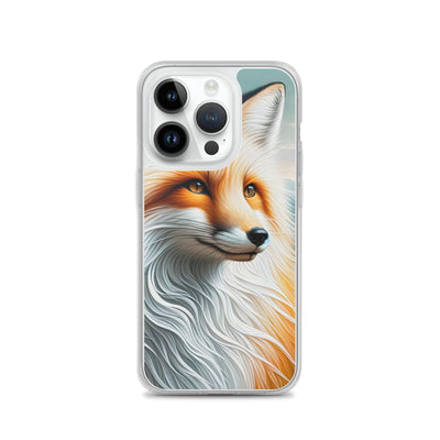 Ölgemälde eines anmutigen, intelligent blickenden Fuchses in Orange-Weiß - iPhone Schutzhülle (durchsichtig) camping xxx yyy zzz iPhone 14 Pro