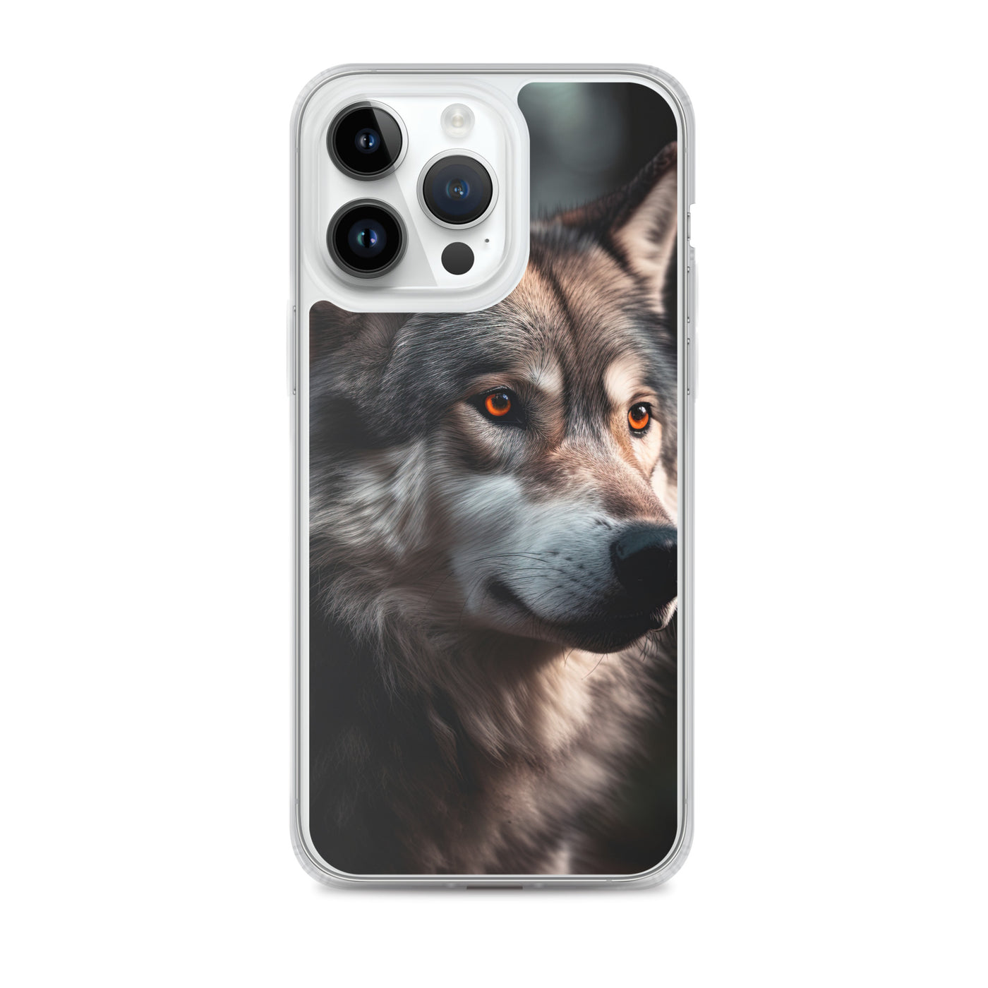 Wolf Porträt - Fotorealistische Malerei - iPhone Schutzhülle (durchsichtig) camping xxx iPhone 14 Pro Max
