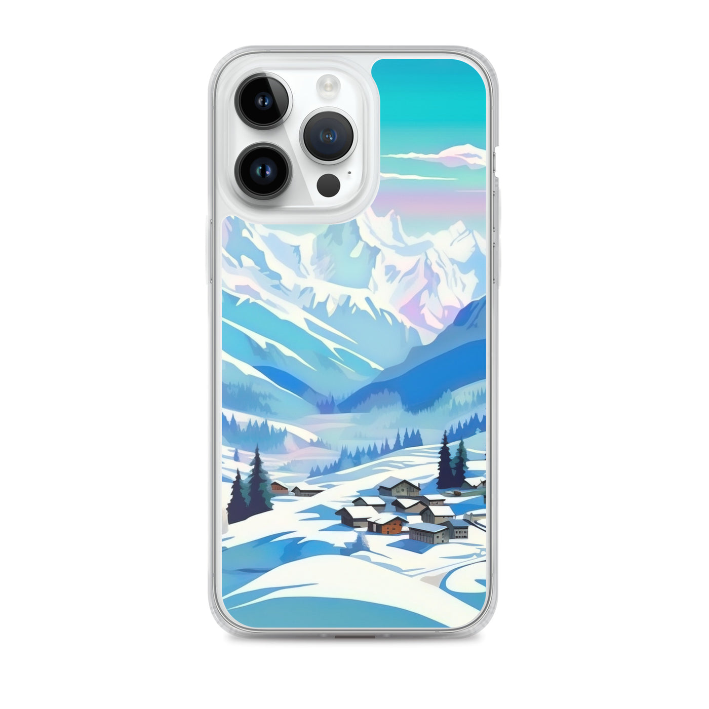 Berge und Schnee - Landschaft - iPhone Schutzhülle (durchsichtig) ski xxx iPhone 14 Pro Max