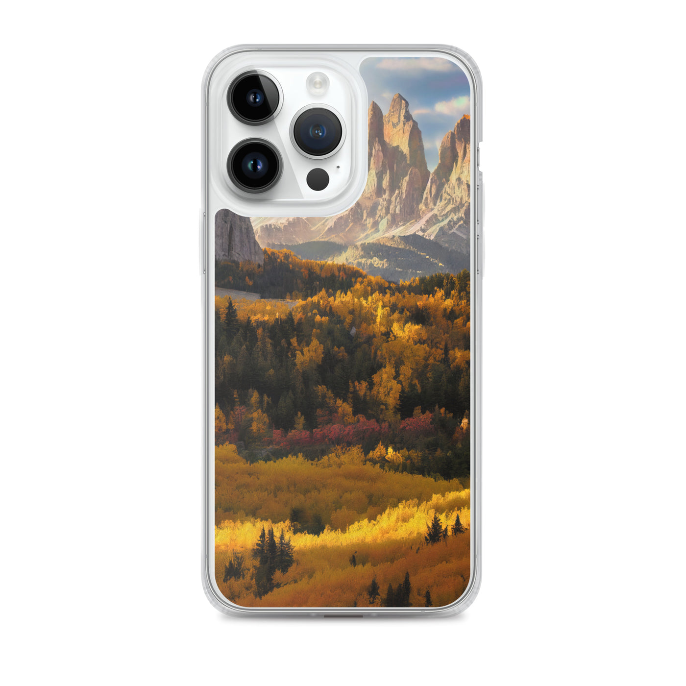 Dolomiten Berge - Malerei - iPhone Schutzhülle (durchsichtig) berge xxx iPhone 14 Pro Max