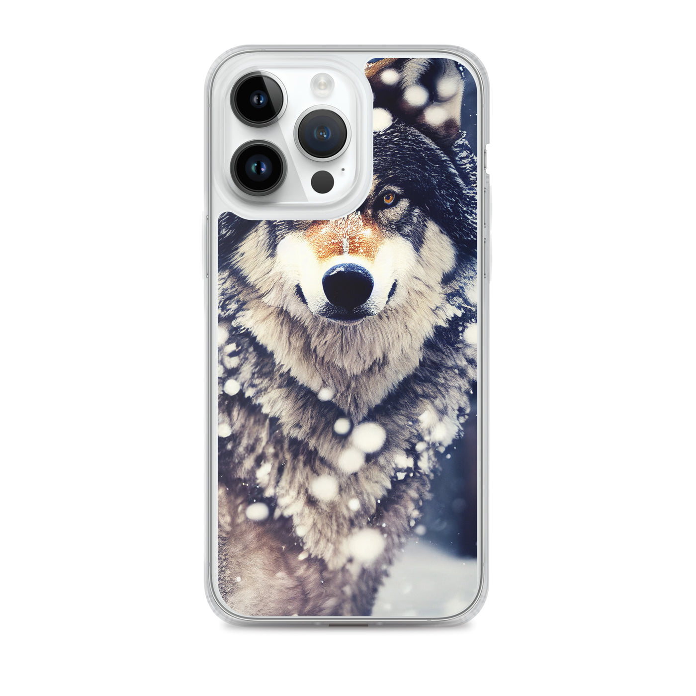 Wolf im Schnee - Episches Foto - iPhone Schutzhülle (durchsichtig) camping xxx iPhone 14 Pro Max