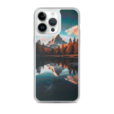 Bergsee, Berg und Bäume - Foto - iPhone Schutzhülle (durchsichtig) berge xxx iPhone 14 Pro Max