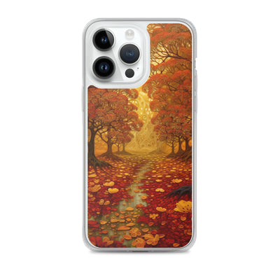 Wald im Herbst und kleiner Bach - iPhone Schutzhülle (durchsichtig) camping xxx iPhone 14 Pro Max