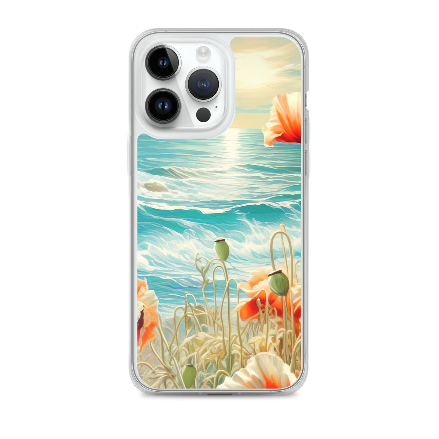 Blumen, Meer und Sonne - Malerei - iPhone Schutzhülle (durchsichtig) camping xxx iPhone 14 Pro Max