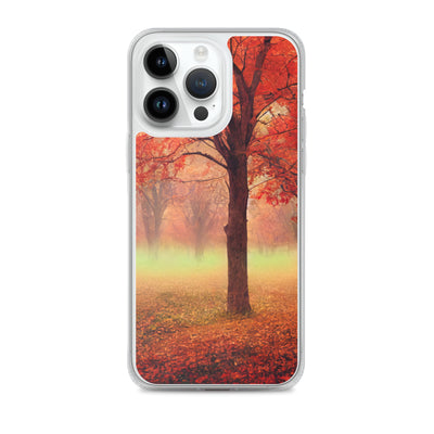 Wald im Herbst - Rote Herbstblätter - iPhone Schutzhülle (durchsichtig) camping xxx iPhone 14 Pro Max