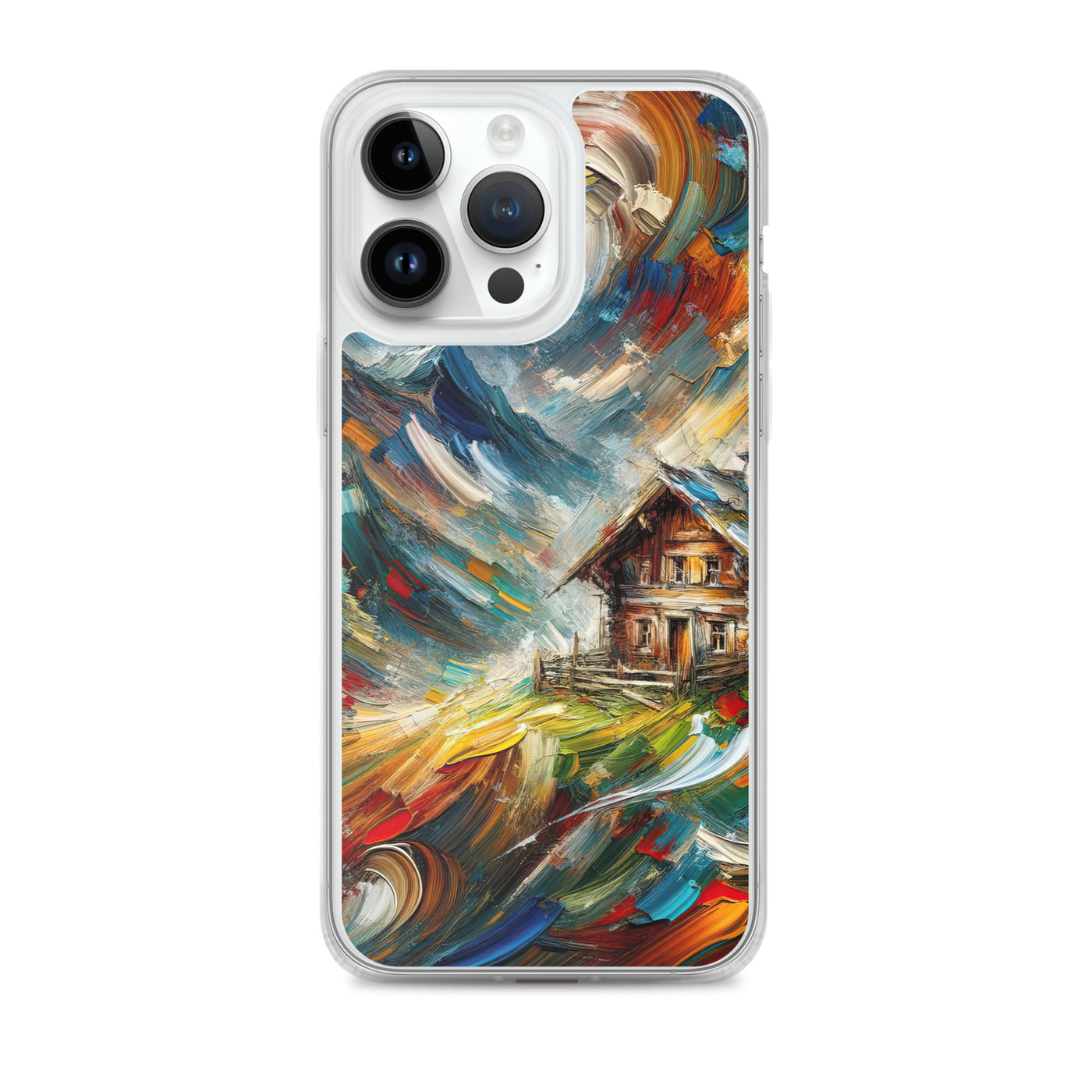 Expressionistisches Farbchaos der Alpen und Schönheit der Berge - Abstrakt - iPhone Schutzhülle (durchsichtig) berge xxx yyy zzz iPhone 14 Pro Max