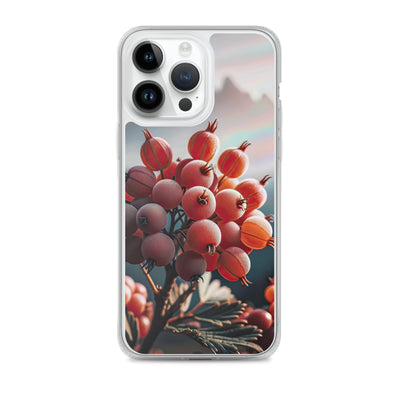 Foto einer Gruppe von Alpenbeeren mit kräftigen Farben und detaillierten Texturen - iPhone Schutzhülle (durchsichtig) berge xxx yyy zzz iPhone 14 Pro Max