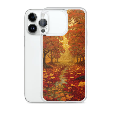 Wald im Herbst und kleiner Bach - iPhone Schutzhülle (durchsichtig) camping xxx
