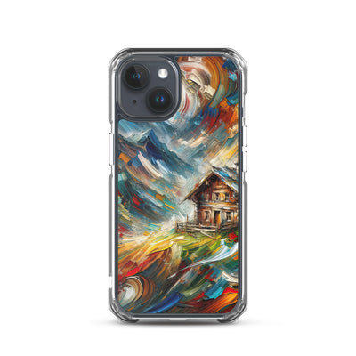 Expressionistisches Farbchaos der Alpen und Schönheit der Berge - Abstrakt - iPhone Schutzhülle (durchsichtig) berge xxx yyy zzz iPhone 15