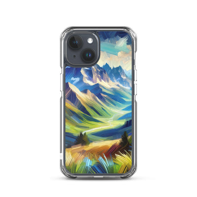 Impressionistische Alpen, lebendige Farbtupfer und Lichteffekte - iPhone Schutzhülle (durchsichtig) berge xxx yyy zzz iPhone 15