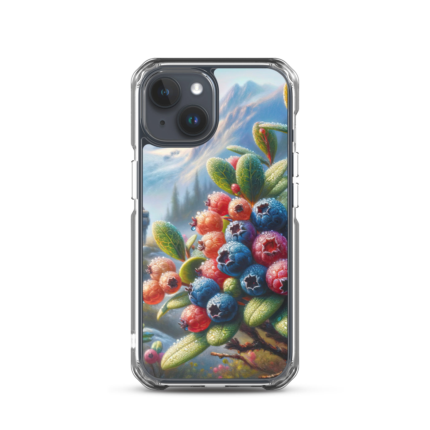 Ölgemälde einer Nahaufnahme von Alpenbeeren in satten Farben und zarten Texturen - iPhone Schutzhülle (durchsichtig) wandern xxx yyy zzz iPhone 15