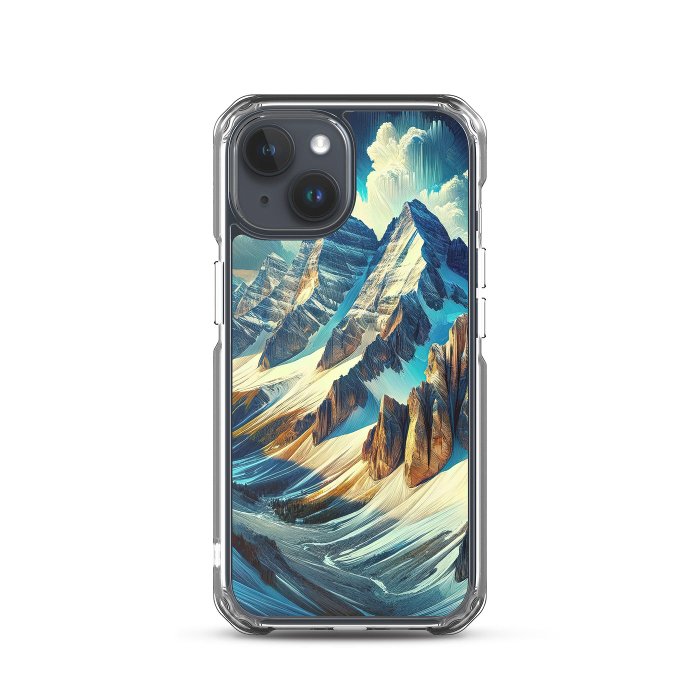 Majestätische Alpen in zufällig ausgewähltem Kunststil - iPhone Schutzhülle (durchsichtig) berge xxx yyy zzz iPhone 15