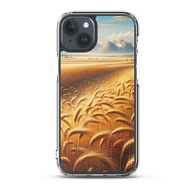Ölgemälde eines bayerischen Weizenfeldes, endlose goldene Halme (TR) - iPhone Schutzhülle (durchsichtig) xxx yyy zzz iPhone 15 Plus