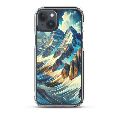 Majestätische Alpen in zufällig ausgewähltem Kunststil - iPhone Schutzhülle (durchsichtig) berge xxx yyy zzz iPhone 15 Plus