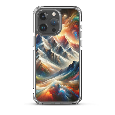 Expressionistische Alpen, Berge: Gemälde mit Farbexplosion - iPhone Schutzhülle (durchsichtig) berge xxx yyy zzz iPhone 15 Pro Max