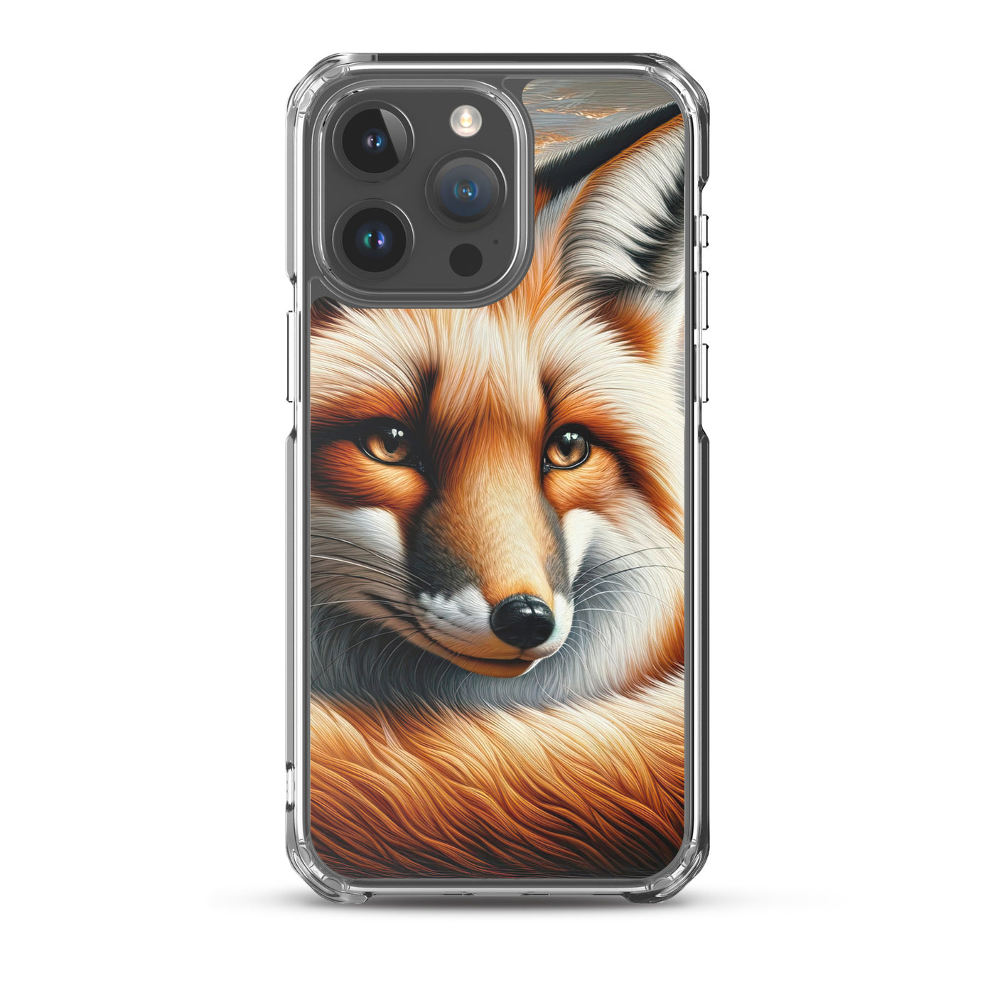 Ölgemälde eines nachdenklichen Fuchses mit weisem Blick - iPhone Schutzhülle (durchsichtig) camping xxx yyy zzz iPhone 15 Pro Max