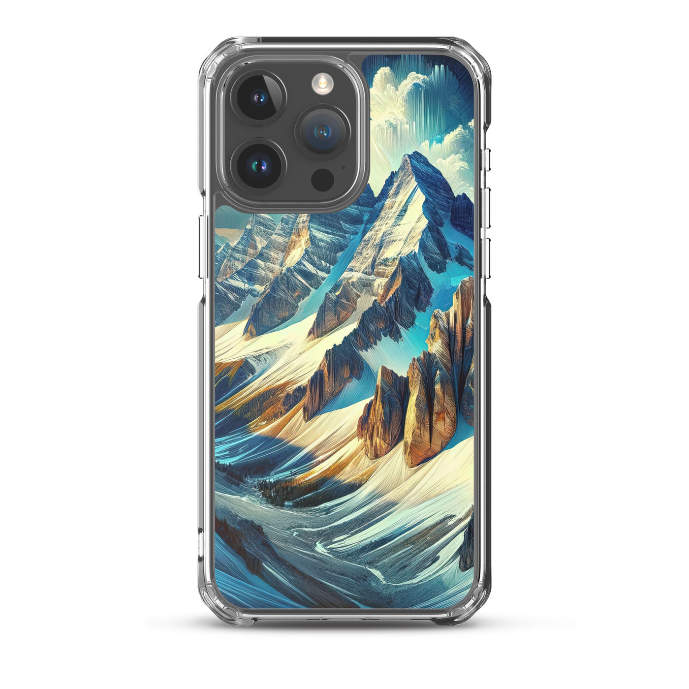 Majestätische Alpen in zufällig ausgewähltem Kunststil - iPhone Schutzhülle (durchsichtig) berge xxx yyy zzz iPhone 15 Pro Max