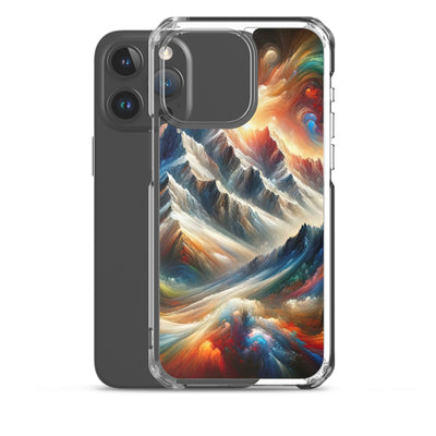 Expressionistische Alpen, Berge: Gemälde mit Farbexplosion - iPhone Schutzhülle (durchsichtig) berge xxx yyy zzz