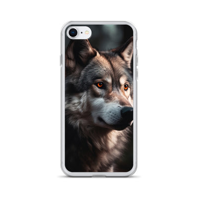 Wolf Porträt - Fotorealistische Malerei - iPhone Schutzhülle (durchsichtig) camping xxx iPhone 7/8