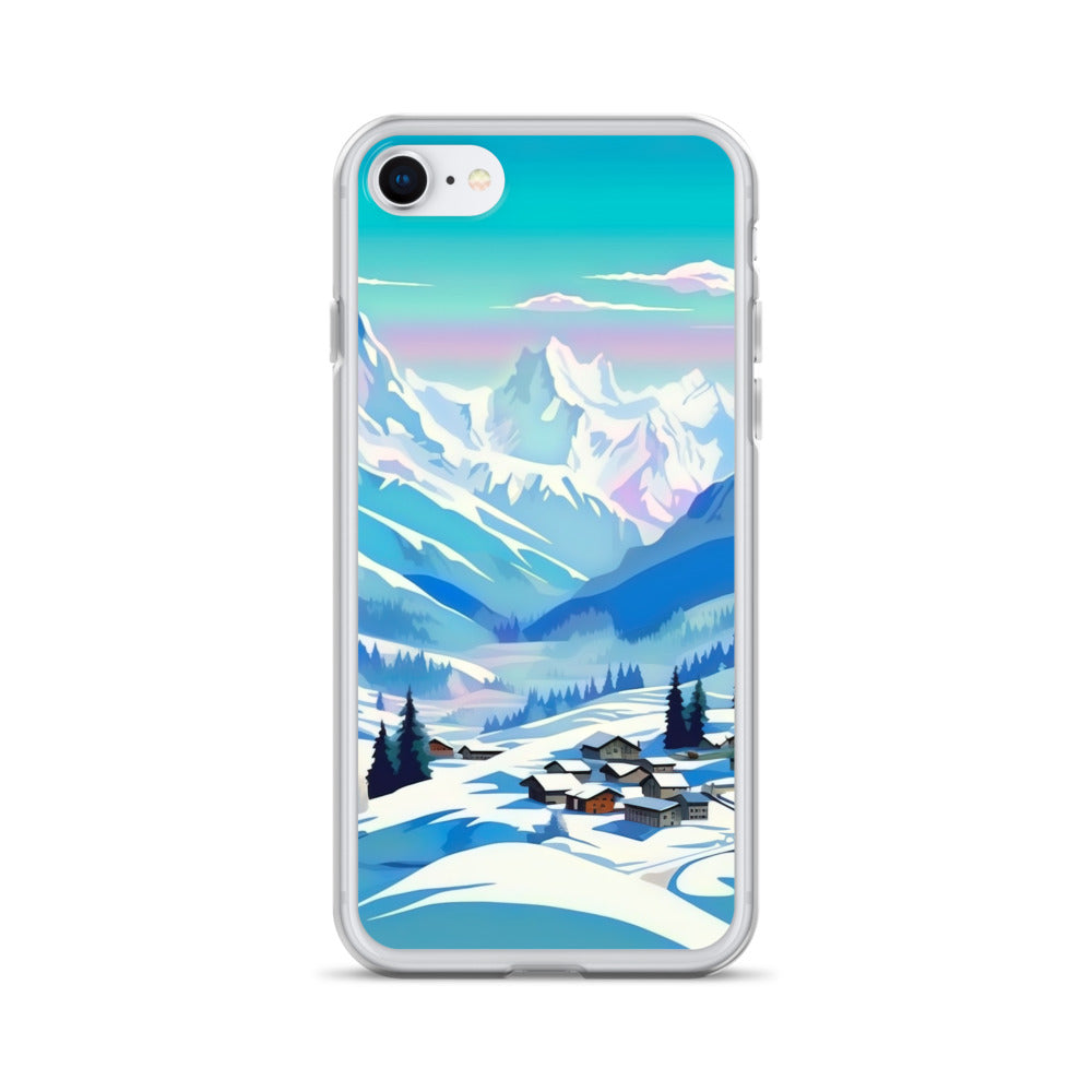 Berge und Schnee - Landschaft - iPhone Schutzhülle (durchsichtig) ski xxx iPhone 7 8
