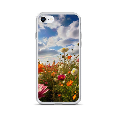 Blumenfeld und Sonnenschein - iPhone Schutzhülle (durchsichtig) camping xxx iPhone 7/8