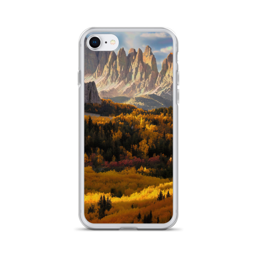 Dolomiten Berge - Malerei - iPhone Schutzhülle (durchsichtig) berge xxx iPhone 7 8