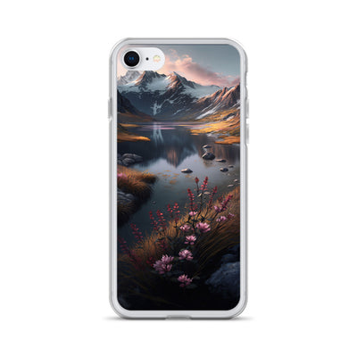 Berge, Bergsee und Blumen - iPhone Schutzhülle (durchsichtig) berge xxx iPhone 7/8