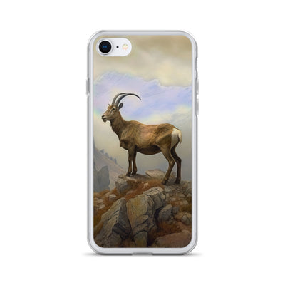 Steinbock am Berg - Wunderschöne Malerei - iPhone Schutzhülle (durchsichtig) berge xxx iPhone 7/8