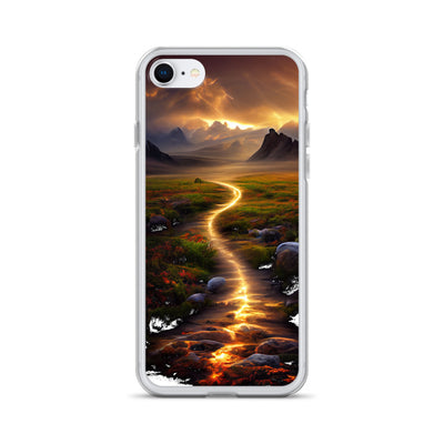 Landschaft mit wilder Atmosphäre - Malerei - iPhone Schutzhülle (durchsichtig) berge xxx iPhone 7/8