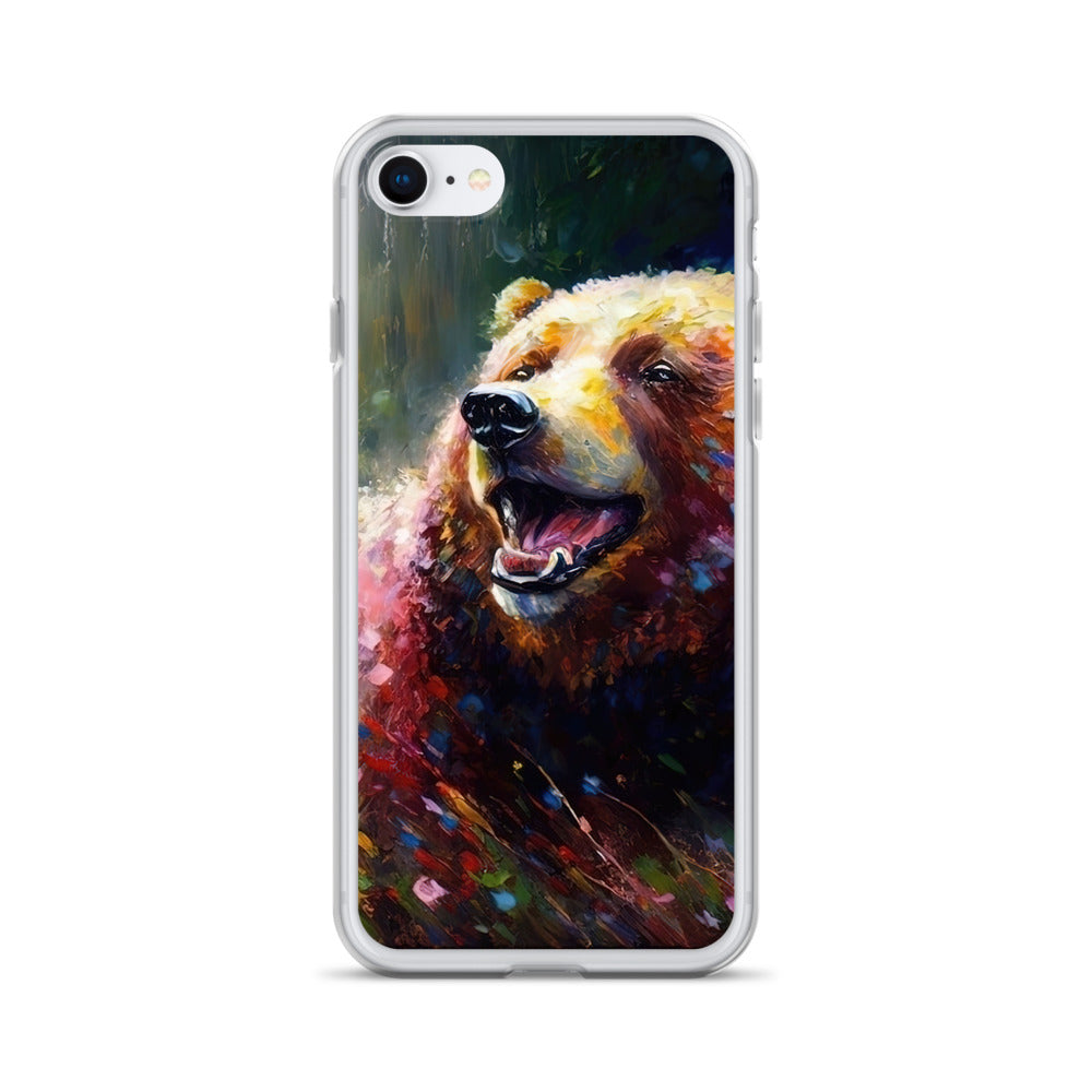Süßer Bär - Ölmalerei - iPhone Schutzhülle (durchsichtig) camping xxx iPhone 7 8