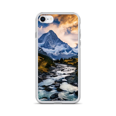 Berge und steiniger Bach - Epische Stimmung - iPhone Schutzhülle (durchsichtig) berge xxx iPhone 7/8