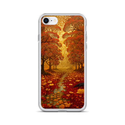 Wald im Herbst und kleiner Bach - iPhone Schutzhülle (durchsichtig) camping xxx iPhone 7/8