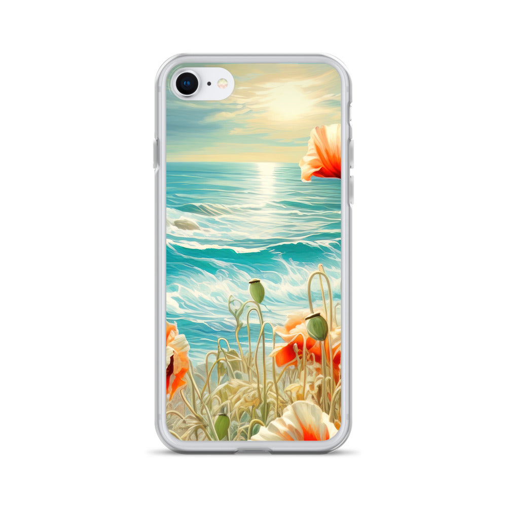 Blumen, Meer und Sonne - Malerei - iPhone Schutzhülle (durchsichtig) camping xxx iPhone 7 8